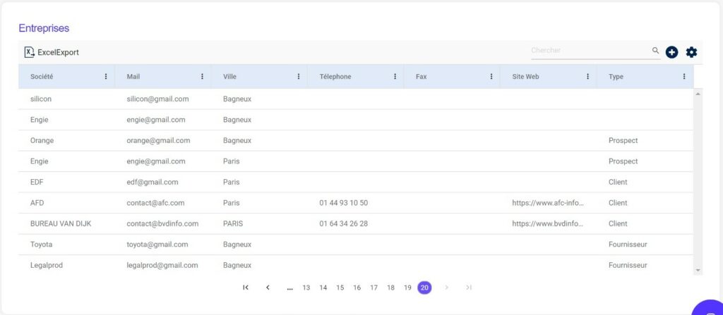 CRM Dashboard LegalProd