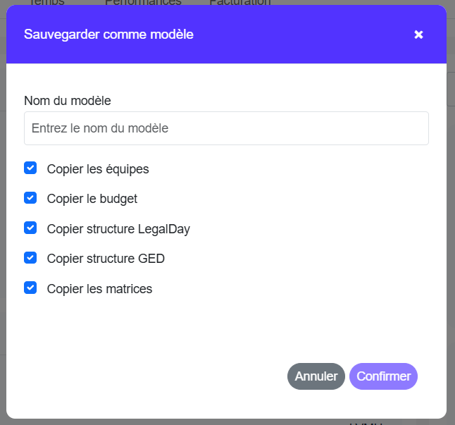 enregistrement dossier client en tant que modele