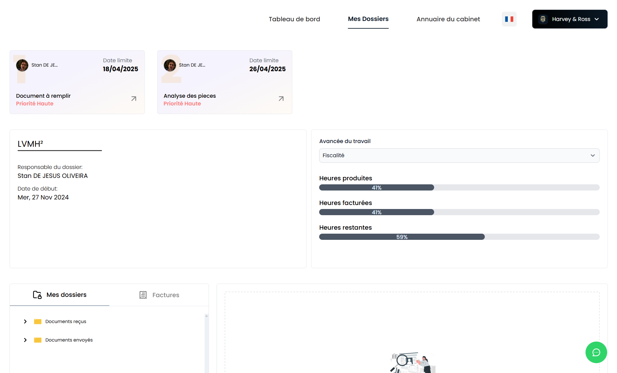 Gestion des dossiers client