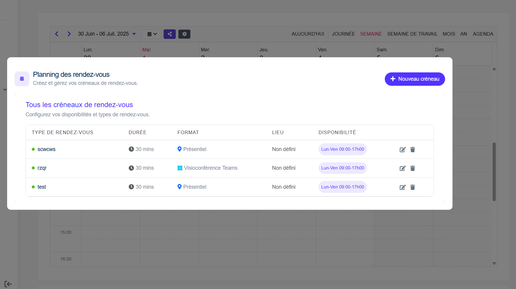 Calendly like - avocat