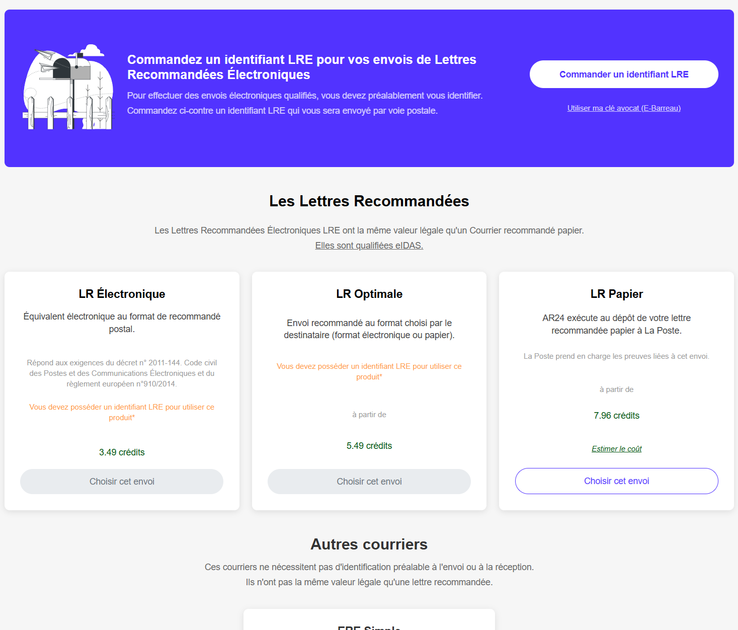 Envoi de lettres recommandées