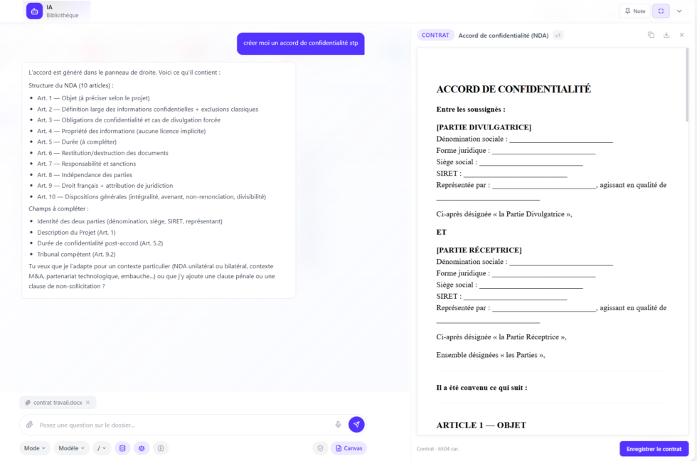 Démonstration de l’IA LegalProd