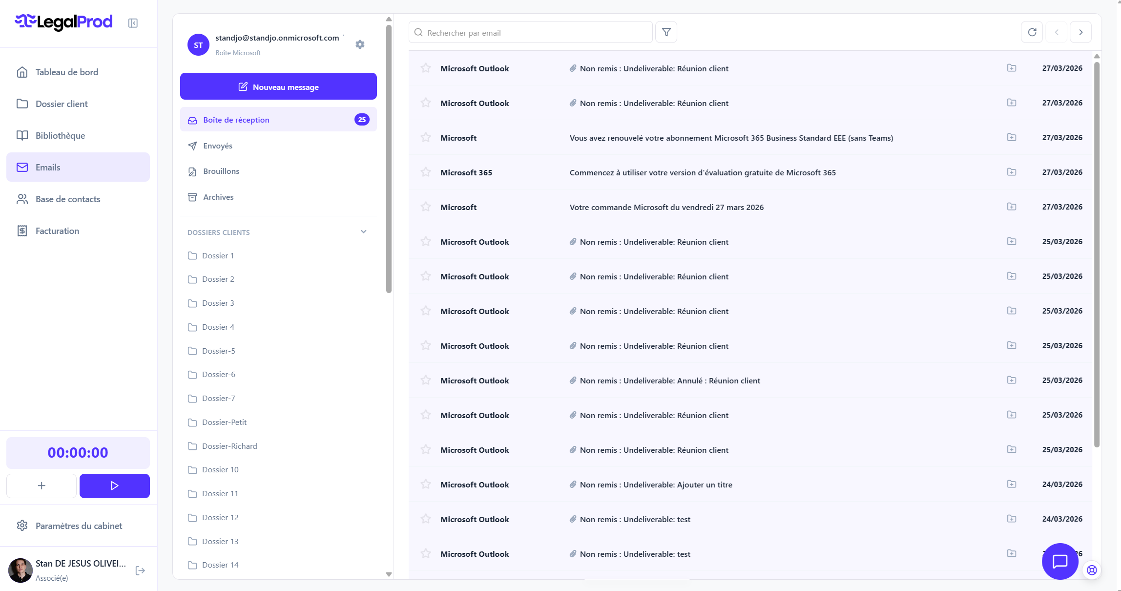 Email avocat LegalProd