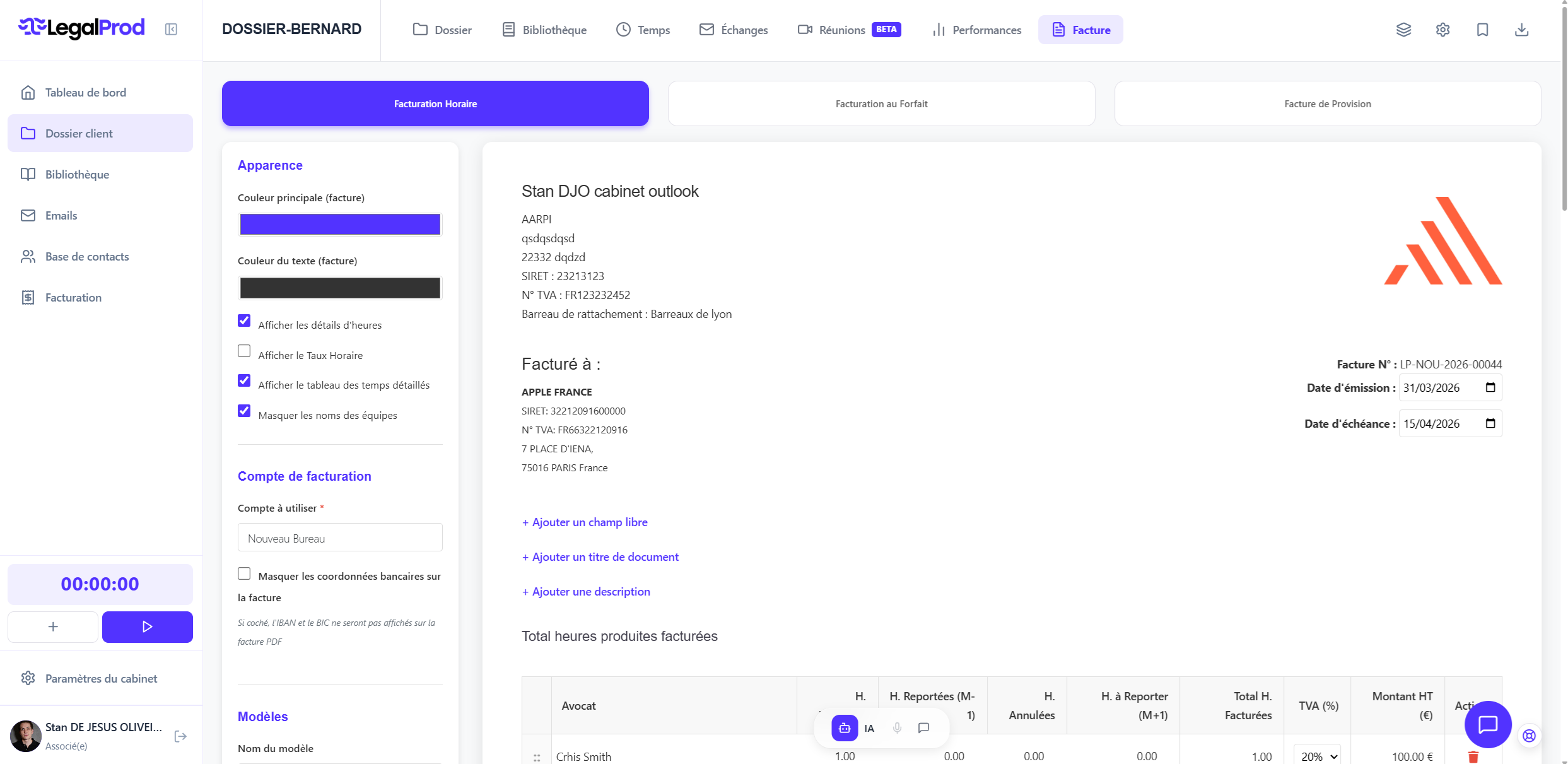 Module de facturation par dossier