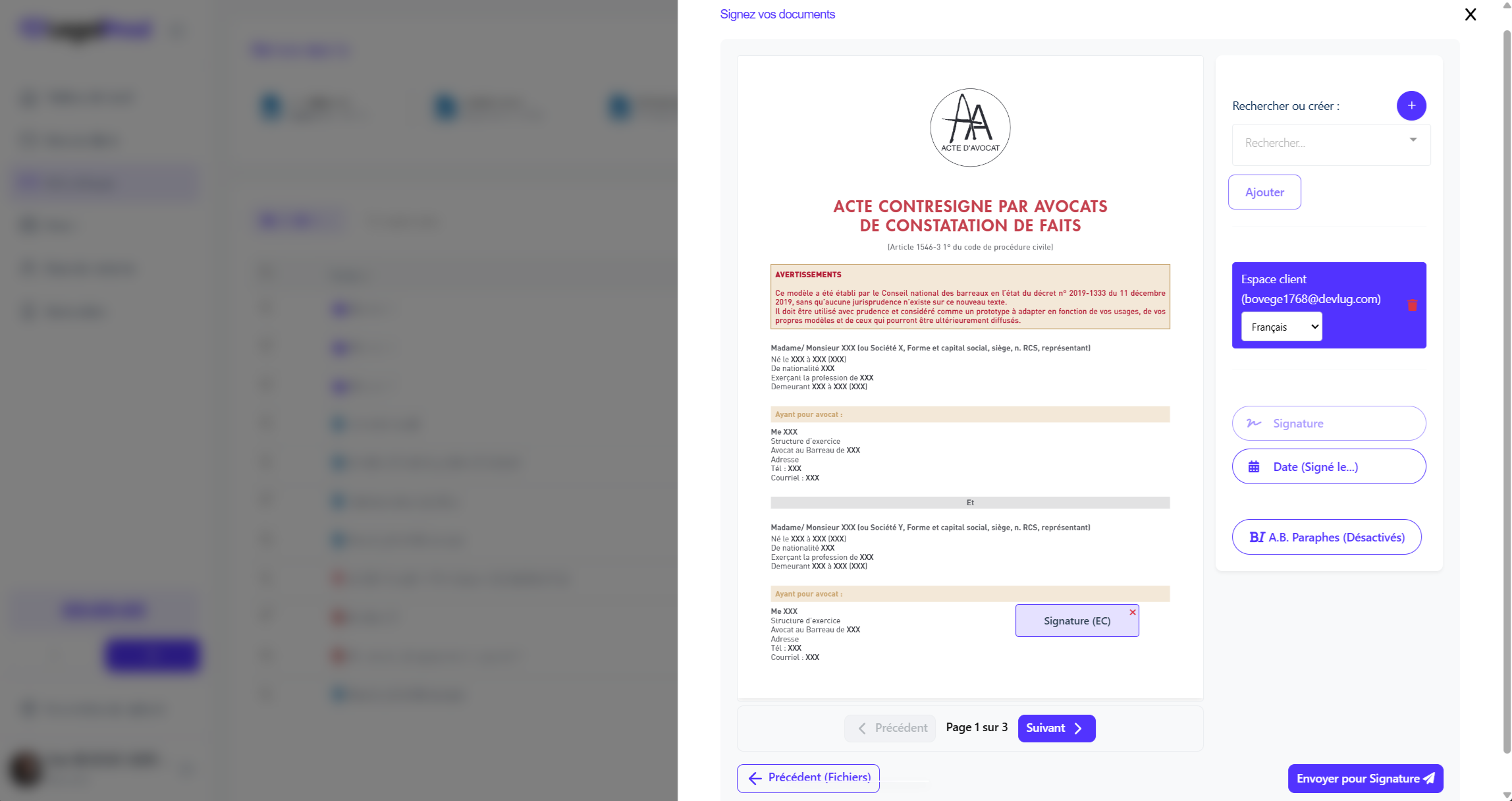 Signature avocat LegalProd